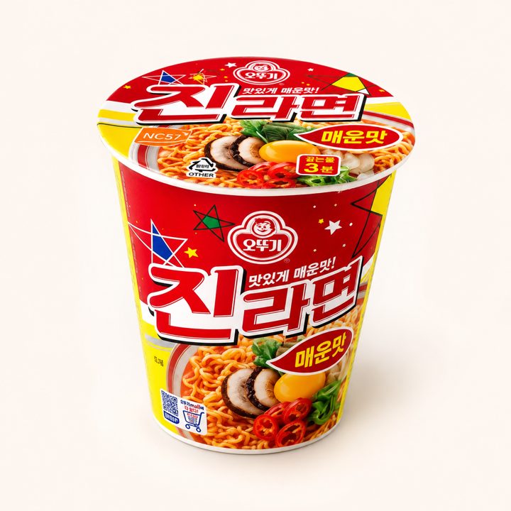 진라면 컵라면 매운맛 (1박스, 6개입)